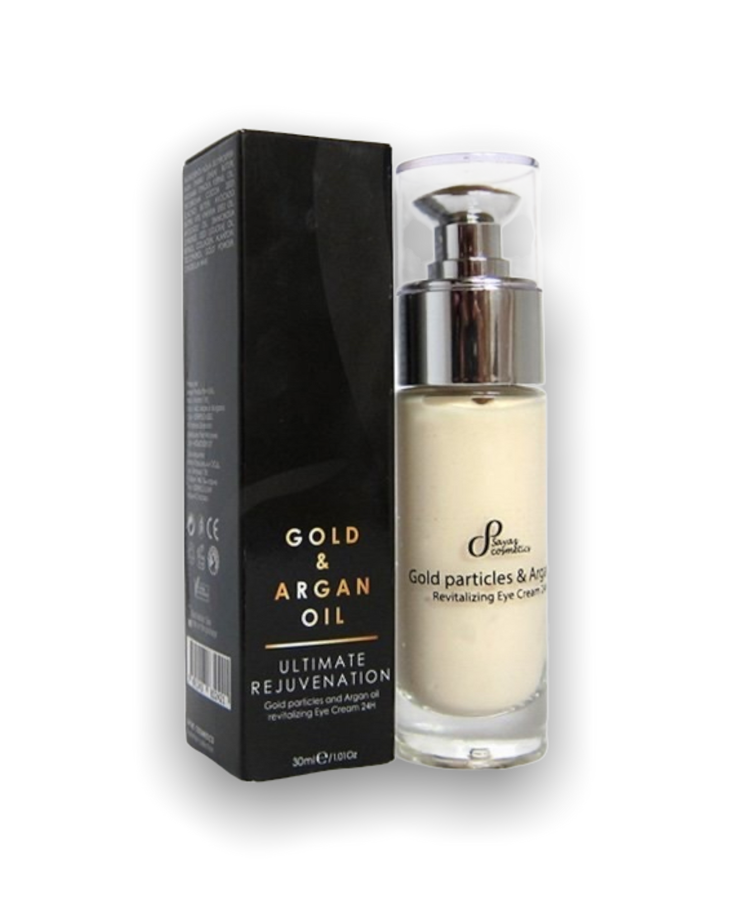 Natürliche revitalisierende 24-Stunden-Augencreme mit Goldpartikel und Arganöl