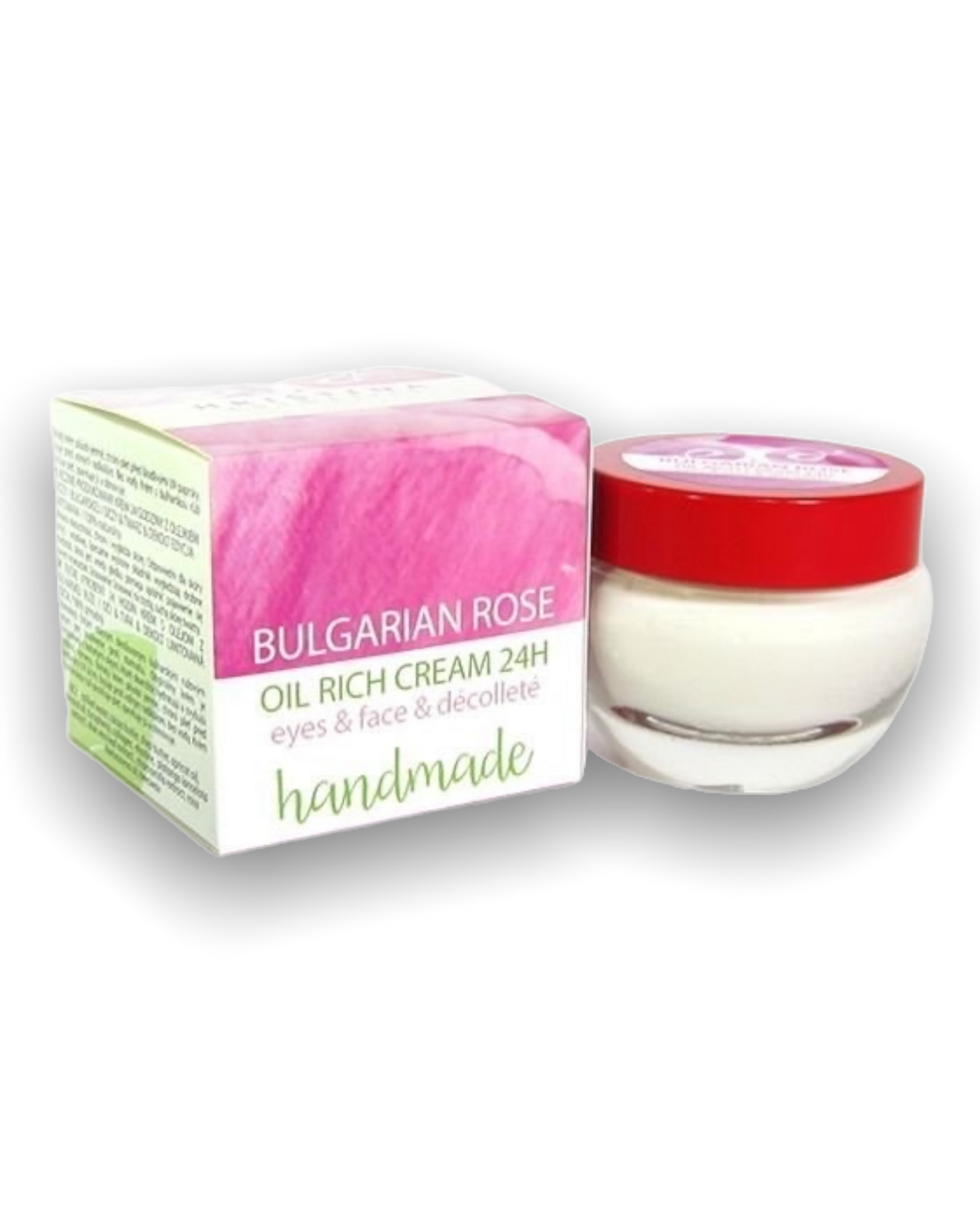 Natürliche handgemachte 24-Stunden-Creme mit bulgarischem Rosenöl für Augen & Gesicht & Dekolleté
