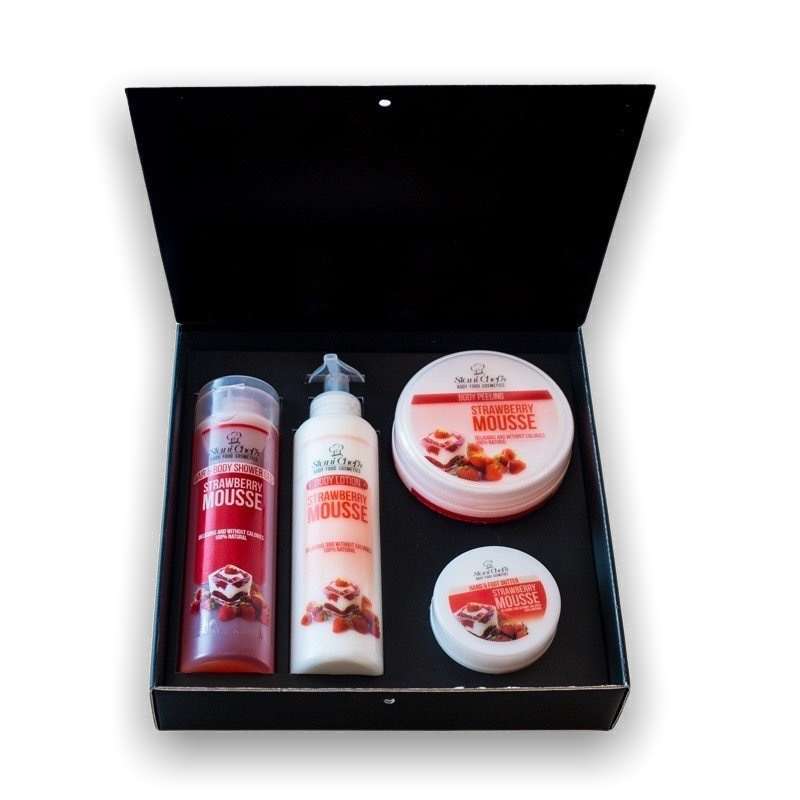 Geschenkset Körperpflege Erdbeermousse